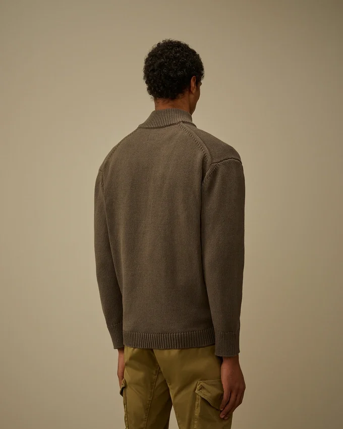 Cotton Mixed Zipped Cardigan
