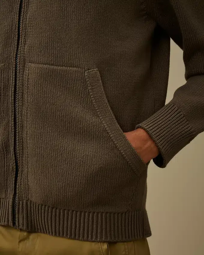 Cotton Mixed Zipped Cardigan