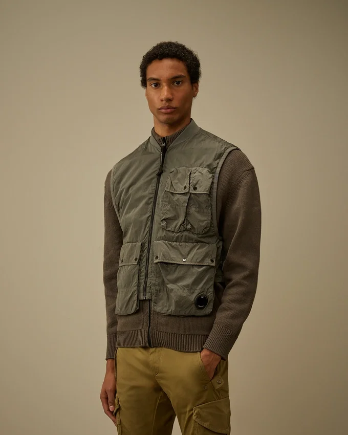 Cotton Mixed Zipped Cardigan