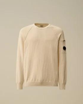 Cotton/Nylon Crewneck Lens Raglan Sweater