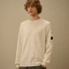 Cotton/Nylon Crewneck Lens Raglan Sweater