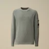Cotton/Nylon Crewneck Lens Sweater