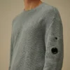 Cotton/Nylon Crewneck Lens Sweater