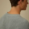 Cotton/Nylon Crewneck Lens Sweater