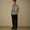 Cotton/Nylon Crewneck Lens Sweater
