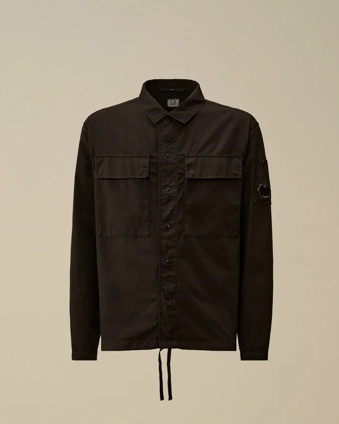 Cotton Rip-Stop Boxy Button Lens Overshirt