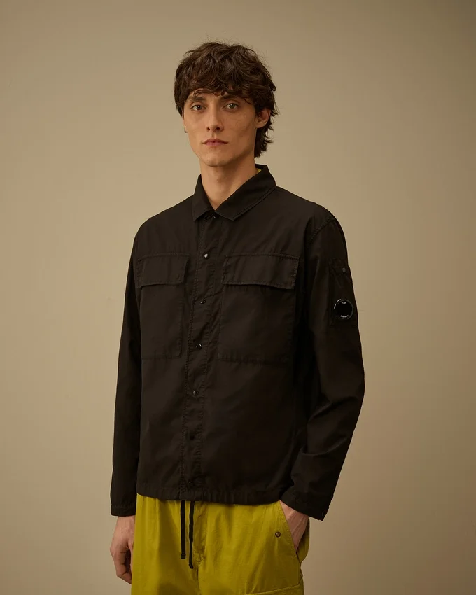 Cotton Rip-Stop Boxy Button Lens Overshirt