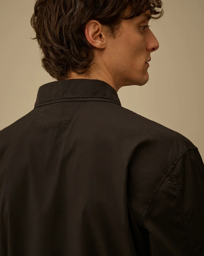 Cotton Rip-Stop Boxy Button Lens Overshirt