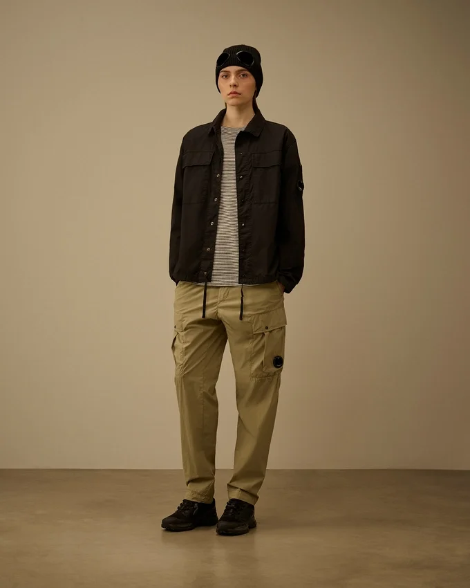 Cotton Rip-Stop Boxy Button Lens Overshirt