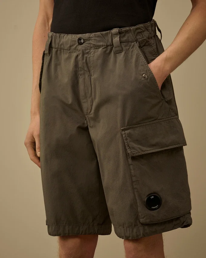Cotton Rip-Stop Loose Lens Cargo Shorts