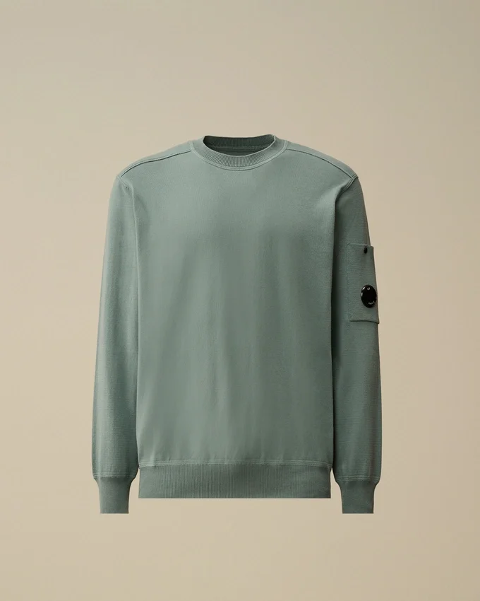 Cotton Sea Island Crewneck Lens Sweater