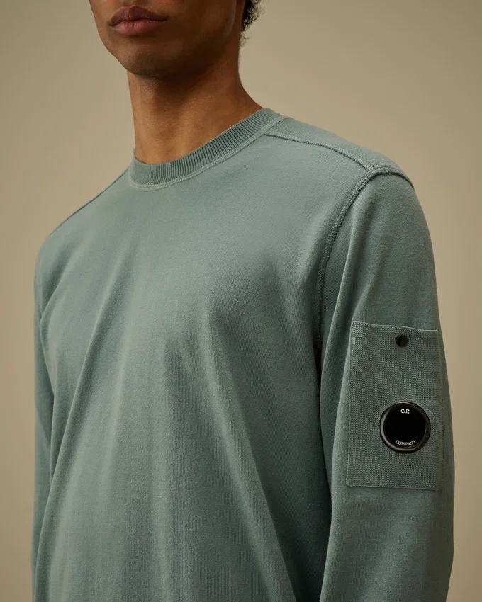 Cotton Sea Island Crewneck Lens Sweater