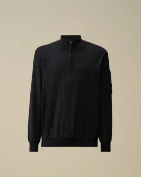 Cotton Sea Island Half Zip Lens Sweater