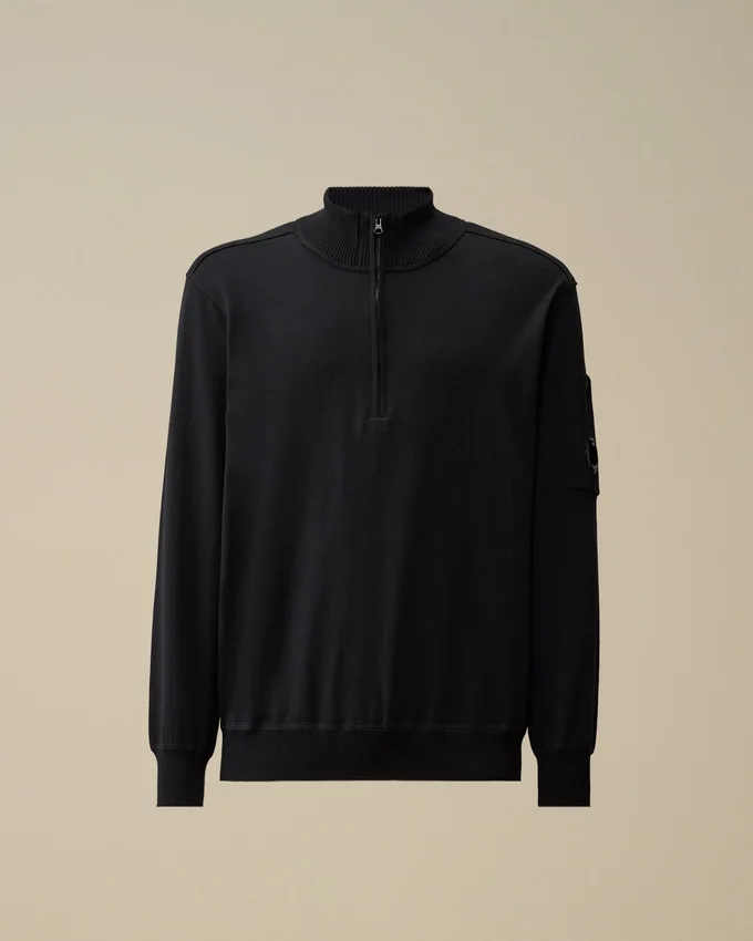 Cotton Sea Island Half Zip Lens Sweater