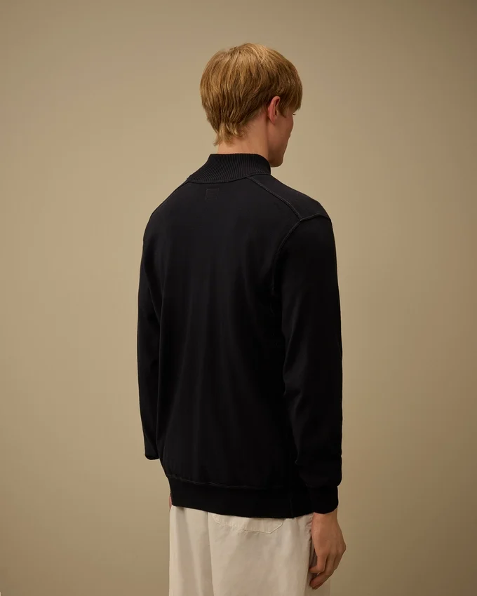 Cotton Sea Island Half Zip Lens Sweater