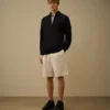 Cotton Sea Island Half Zip Lens Sweater