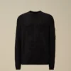 Cotton Sea Island Ribs Crewneck Lens Sweater
