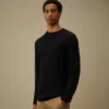 Cotton Sea Island Ribs Crewneck Lens Sweater