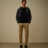 Cotton Sea Island Ribs Crewneck Lens Sweater