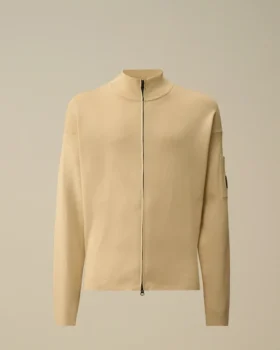 Cotton Sea Island Zipped Lens Cardigan