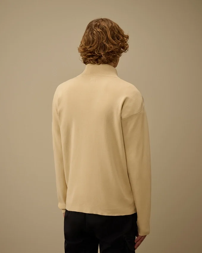 Cotton Sea Island Zipped Lens Cardigan