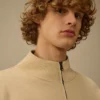 Cotton Sea Island Zipped Lens Cardigan