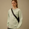 Diagonal Fleece Boxy Logo Crewneck Sweatshirt
