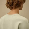 Diagonal Fleece Boxy Logo Crewneck Sweatshirt