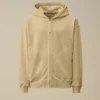 Diagonal Fleece Boxy Zip Hooded Sweatshirt