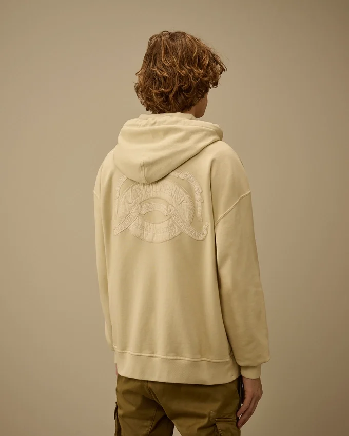 Diagonal Fleece Boxy Zip Hooded Sweatshirt