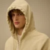 Diagonal Fleece Boxy Zip Hooded Sweatshirt