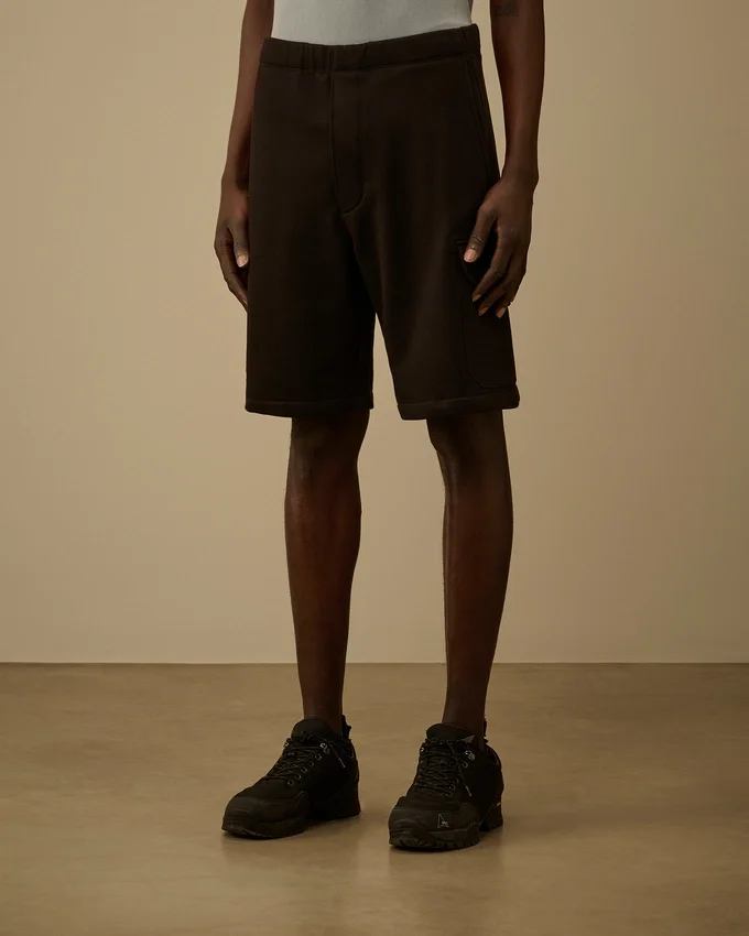 Diagonal Raised Fleece Cargo Sweatshorts
