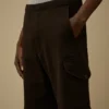 Diagonal Raised Fleece Cargo Sweatshorts