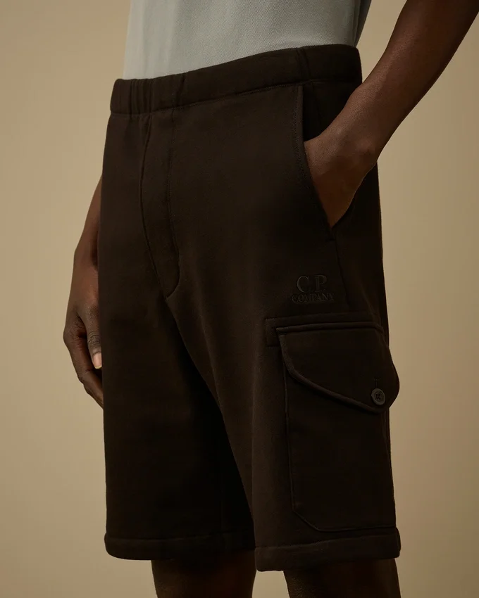 Diagonal Raised Fleece Cargo Sweatshorts