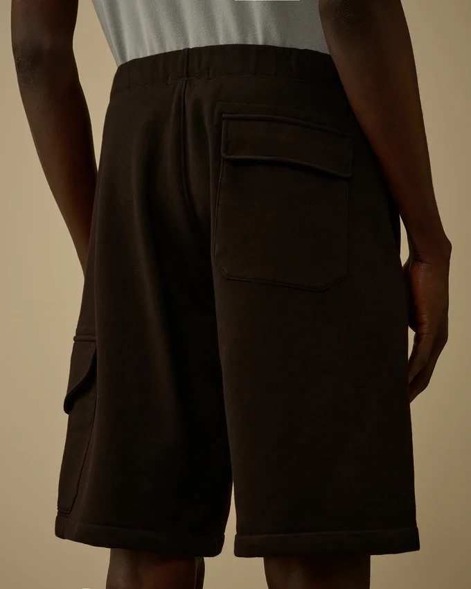 Diagonal Raised Fleece Cargo Sweatshorts