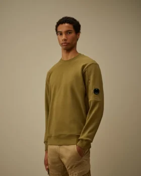Diagonal Raised Fleece Crewneck Lens Sweatshirt