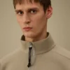 Diagonal Raised Fleece Half Zip Lens Sweatshirt