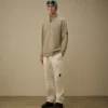 Diagonal Raised Fleece Half Zip Lens Sweatshirt