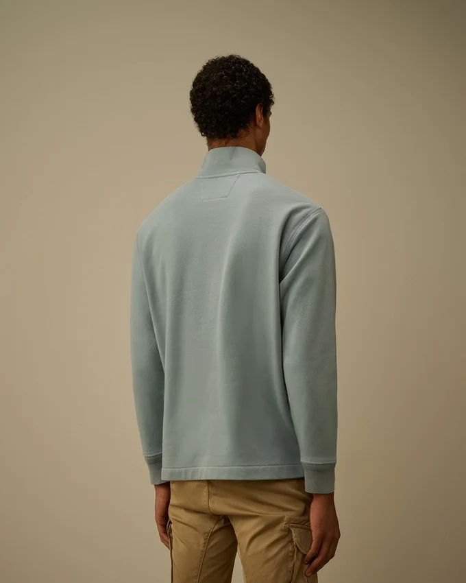 Diagonal Raised Fleece Half Zip Sweatshirt