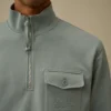 Diagonal Raised Fleece Half Zip Sweatshirt