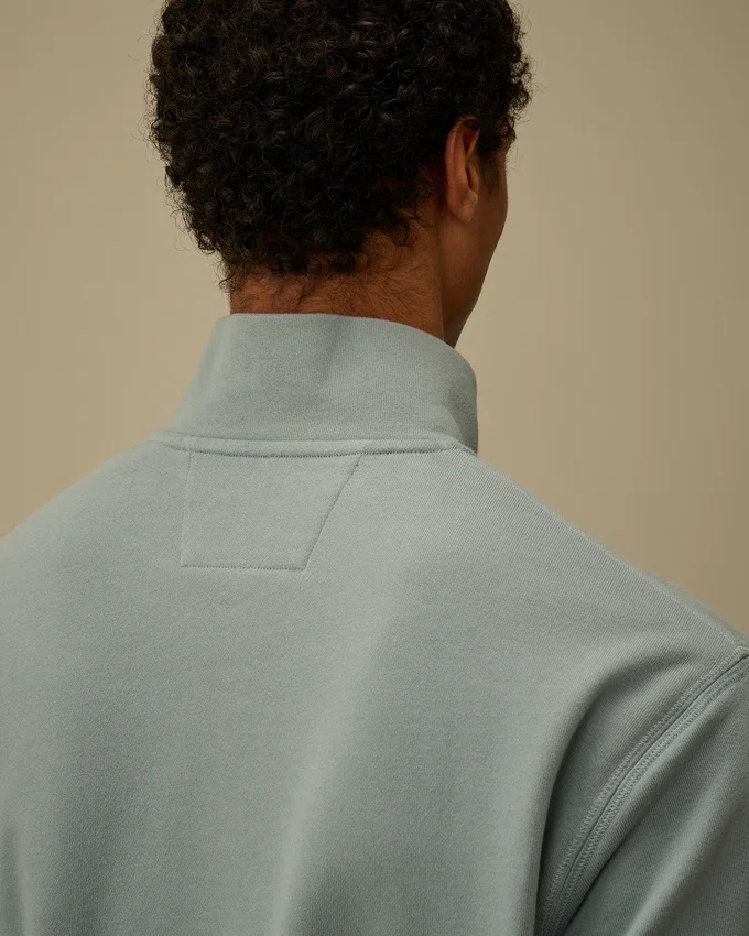 Diagonal Raised Fleece Half Zip Sweatshirt