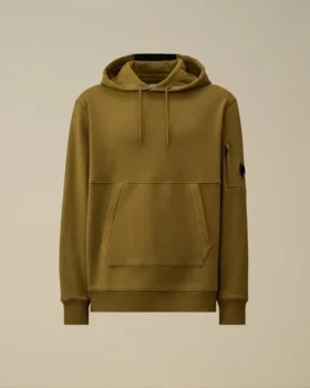Diagonal Raised Fleece Hooded Lens Sweatshirt