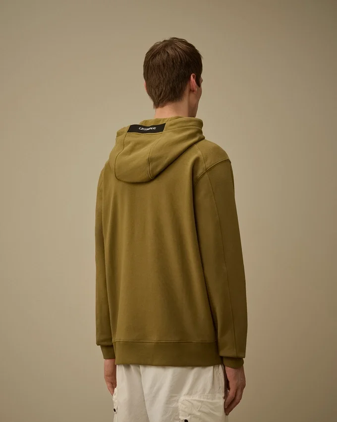 Diagonal Raised Fleece Hooded Lens Sweatshirt