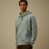 Diagonal Raised Fleece Zip Hooded Sweatshirt