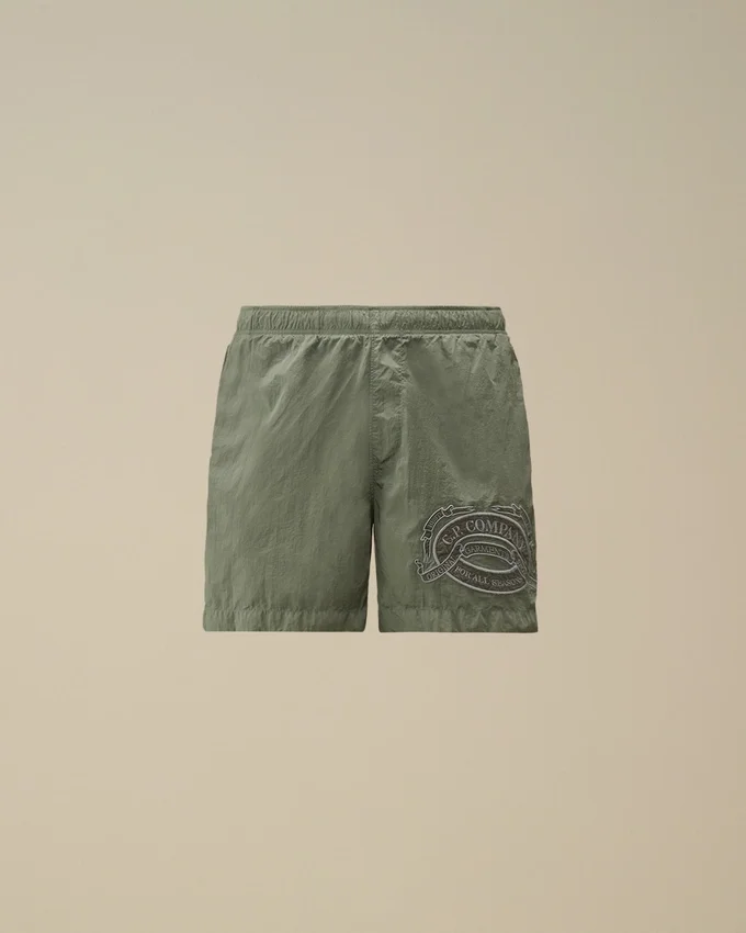 Eco-Chrome R Graphic Embroidery Swim Shorts