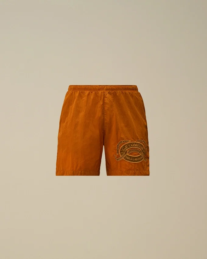 Eco-Chrome R Graphic Embroidery Swim Shorts