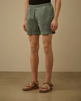 Eco-Chrome R Graphic Embroidery Swim Shorts