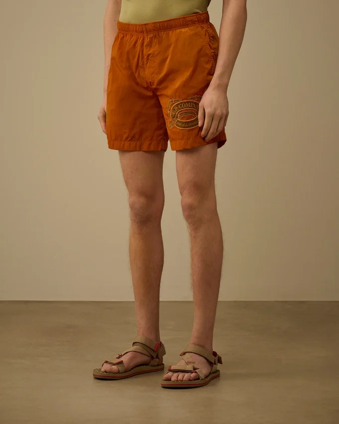 Eco-Chrome R Graphic Embroidery Swim Shorts