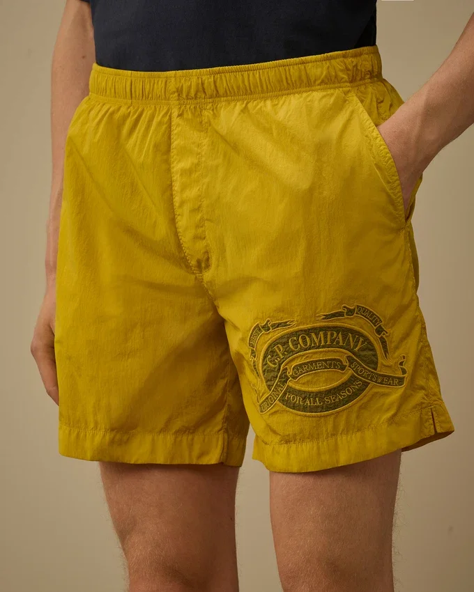 Eco-Chrome R Graphic Embroidery Swim Shorts
