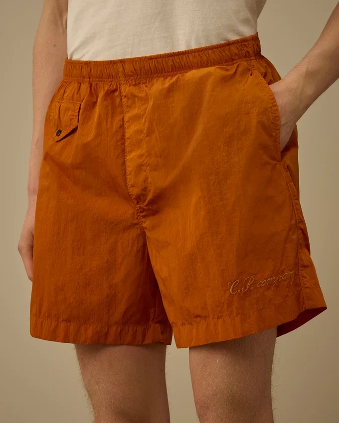 Eco-Chrome R Logo Embroidery Swim Shorts